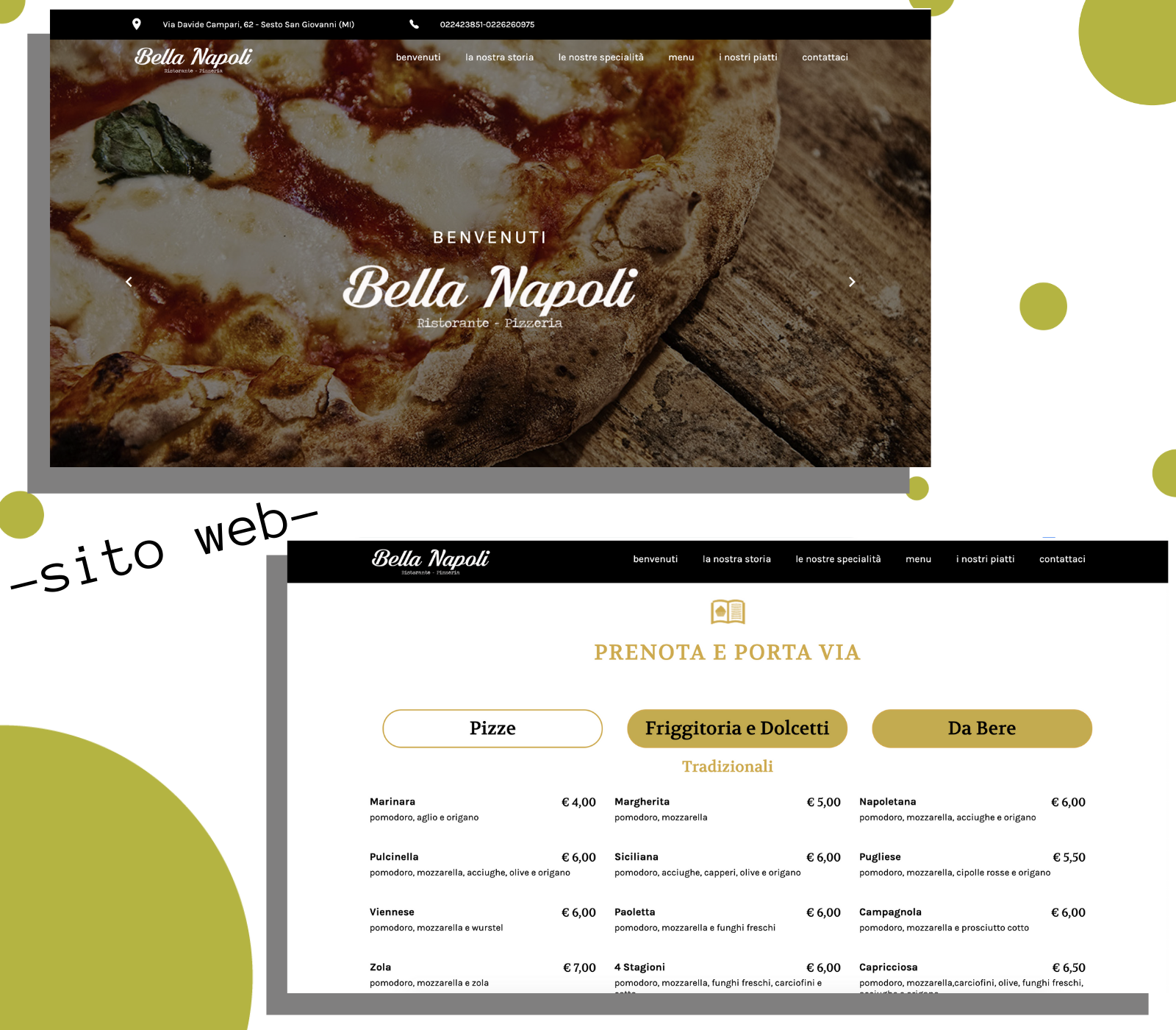Sito web ristorante pizzeria Bella Napoli